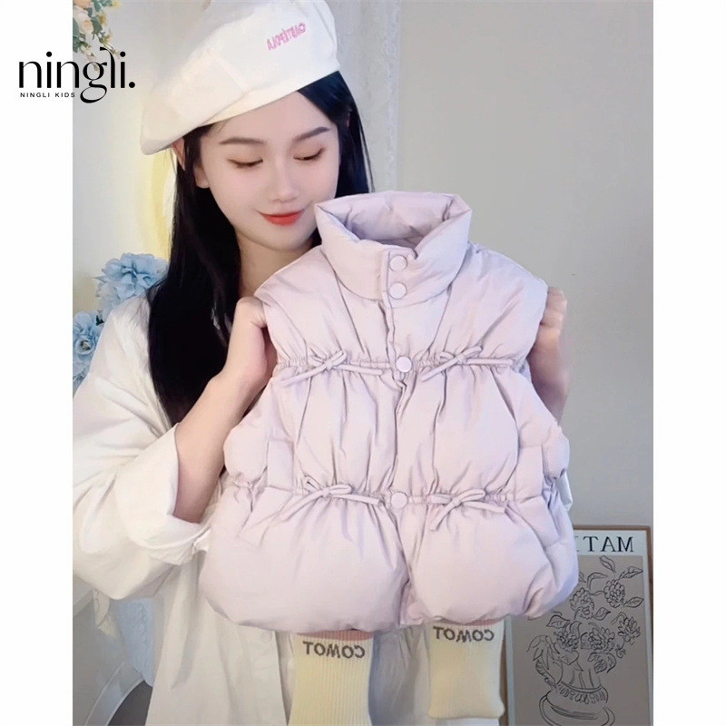 Feminino. infantil estilo ocidental colete roupas de inverno meninas exterior usar engrossado roupas de algodão quente b