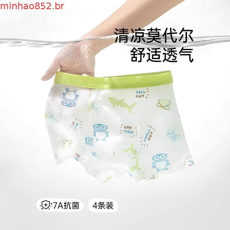 cueca infantil algodão cueca infantil Cuecas para meninos, boxers de seda de gelo de verão para crianças, meninos, cria