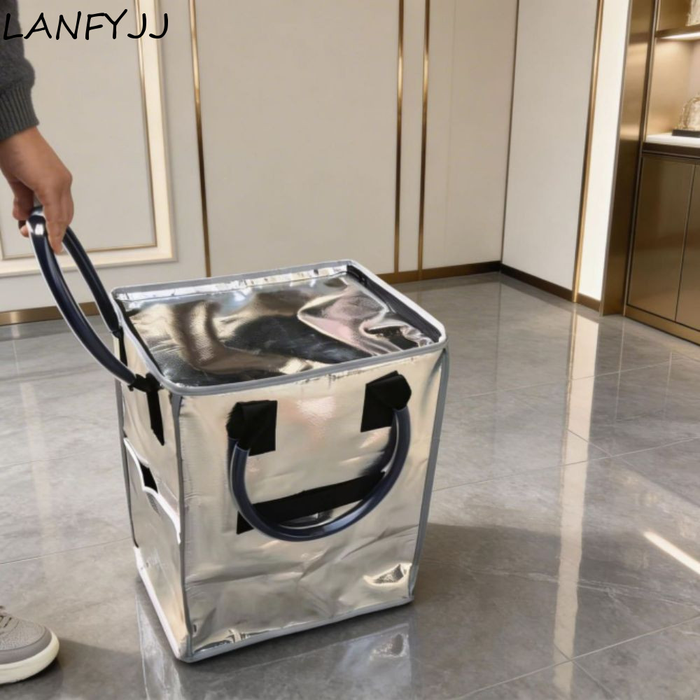 Sacola De Compras Reutilizável LANFYJJ , Rolante De 4 Rodas À Prova D'água , Bolsa De Viagem Com Placa Inferior Estável