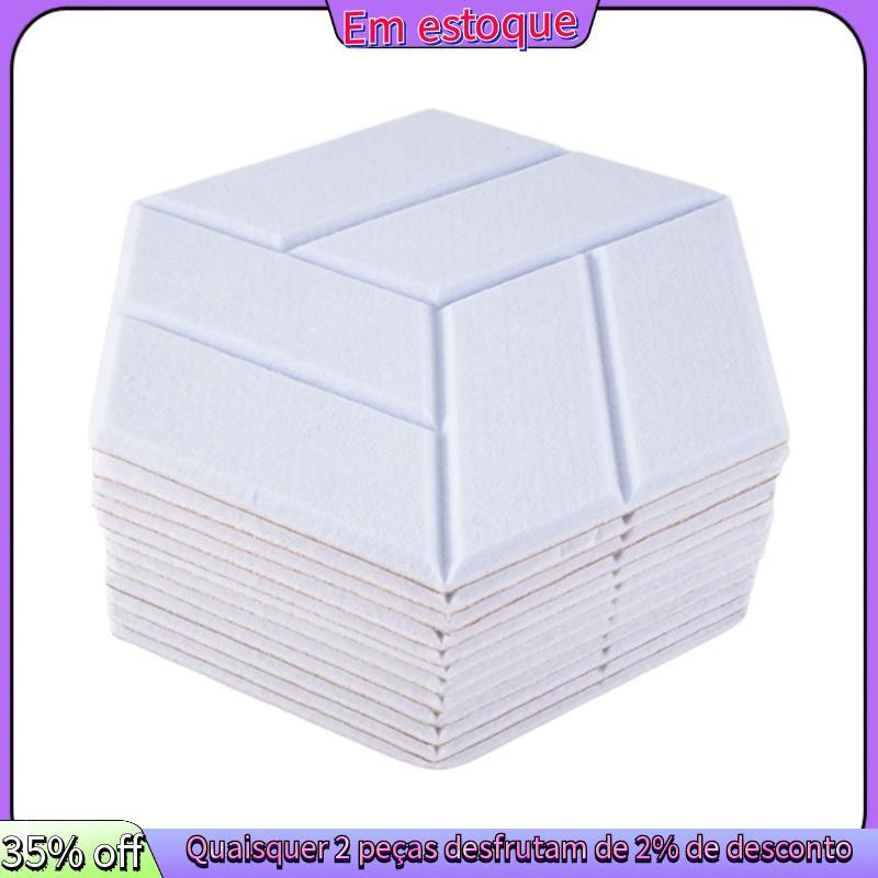 Painéis Acústicos Autoadesivos De 12 Pacotes , De Espuma À Prova De Som Hexagonal , Estofamento Para Parede Usado Estúdi