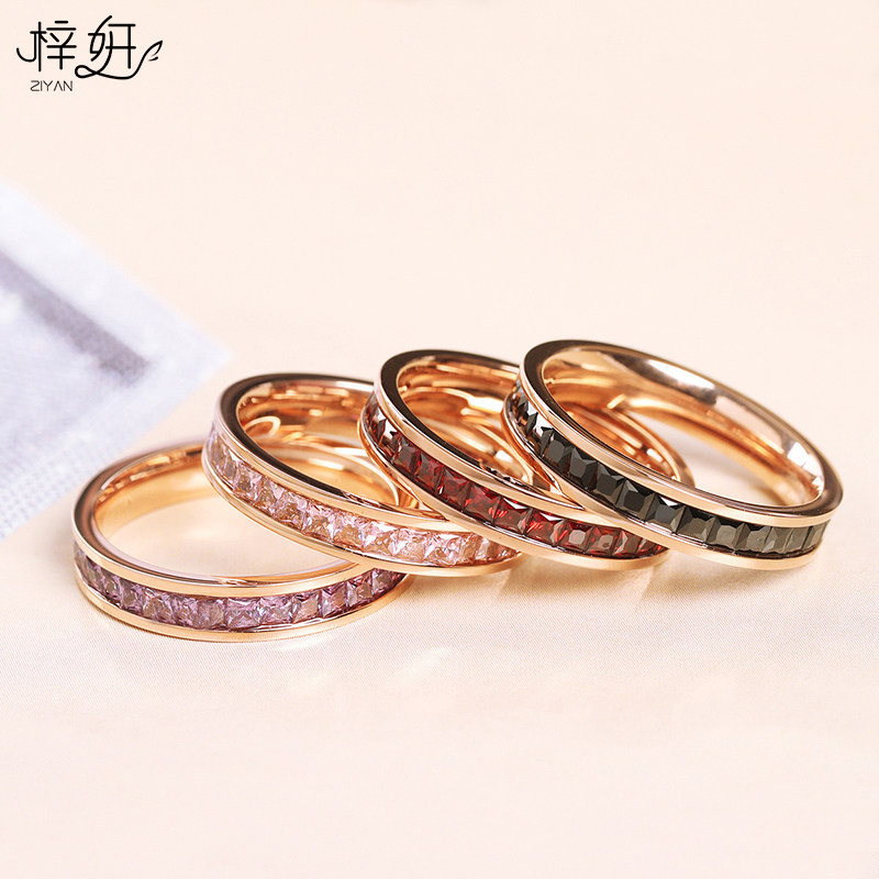 anel solitario anel de namoro Anel de diamante de ouro rosa feminino japonês de luxo leve
