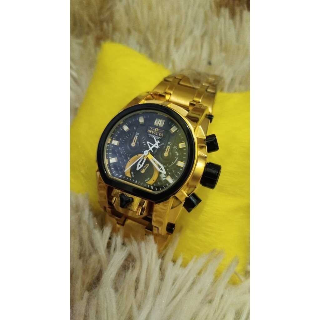 Relógio Invicta Bolt Zeus feminino Dourado Skeleton 53mm + BRIND 2 BATERIAS RESERVAS