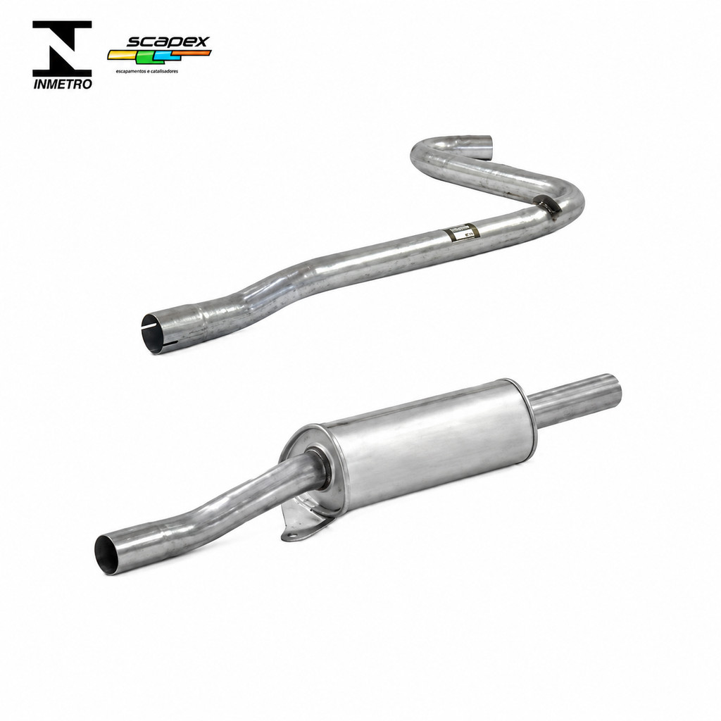 Tubo Intermediario e Abafador Intermediario Voyage 1.6 8v Scapex Original  Homologação Selo INMETRO