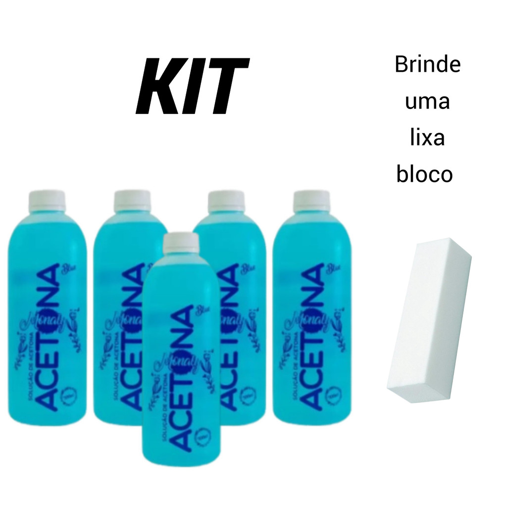 5 Unidades de Acetona Monaly  500ml Cada