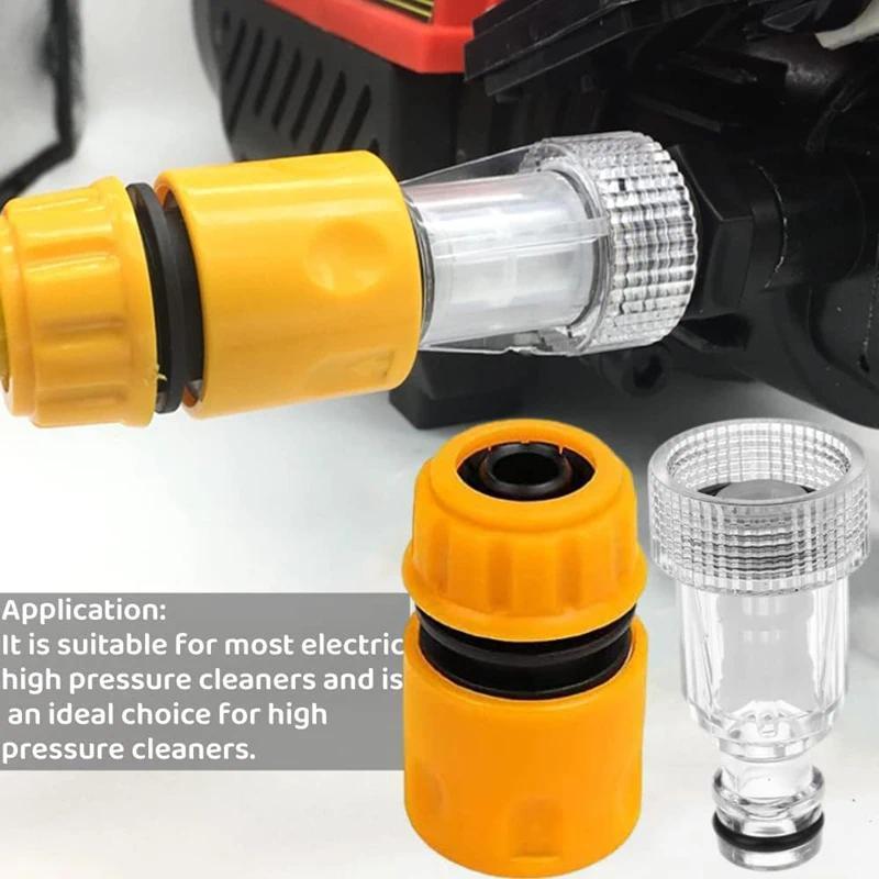 3/4 " Lavadora De Alta Pressão Filtro De Água Entrada Conector Arma Adaptador E Extremidade Da Mangueira Rápido Jardim P