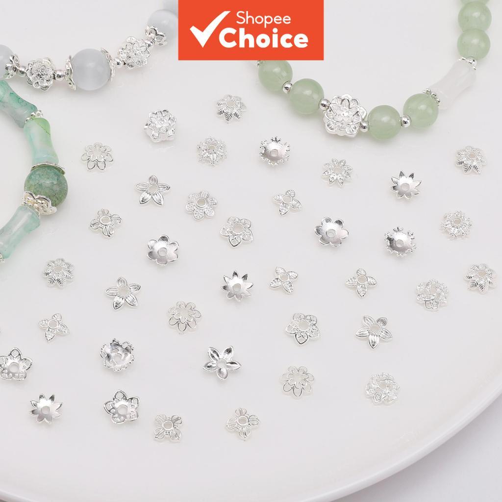 Liga Flor Bandeja Espaçador Acessórios Encantos Oco Pingente Tampas De Extremidade Para DIY Brinco Colar Pulseira Jóias