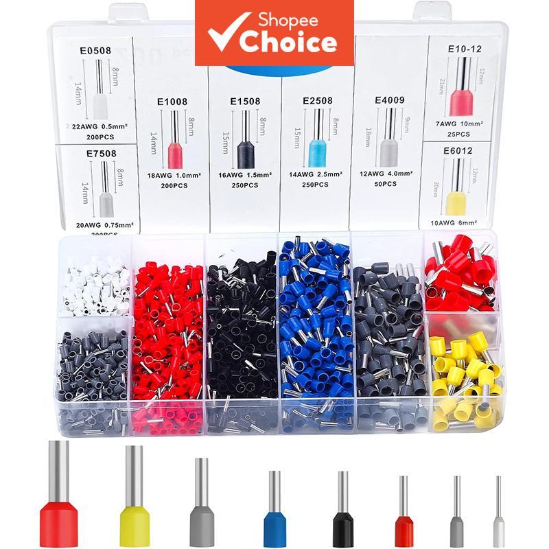Um Conjunto De Kit De Conector De Bloco Terminal Tubular De 1200 Unidades , De Extremidade De Pino De Cabo Isolado Para