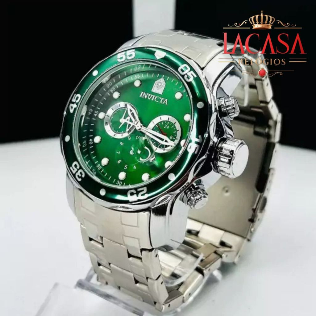 Relógio Invicta Masculino Prata Pro Diver - Réplica Primeira Linha Aço Inoxidável  Lembrança de Luxo