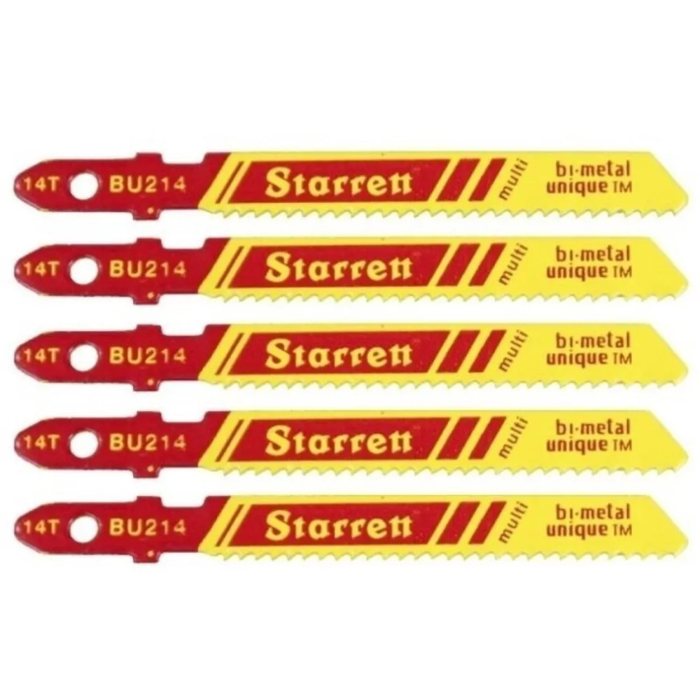Lâmina serra tico tico 50 mm 14 dentes bimetal multiuso 5 peças - BU214 Starrett