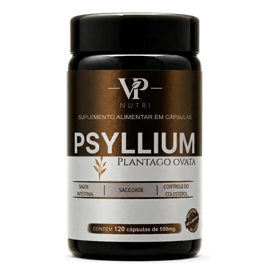 Psyllium Puro 120 Cápsulas 500mg - Fibra Natural Vp Nutri