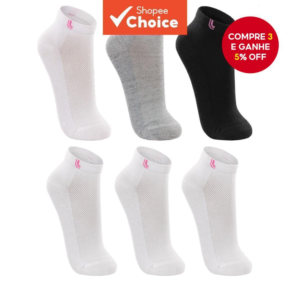 6 Pares De Meias Esportivas Lupo De Corte Baixo Para Mulheres | Malha Respirável , Conforto Original Adequado Sapatos Ta