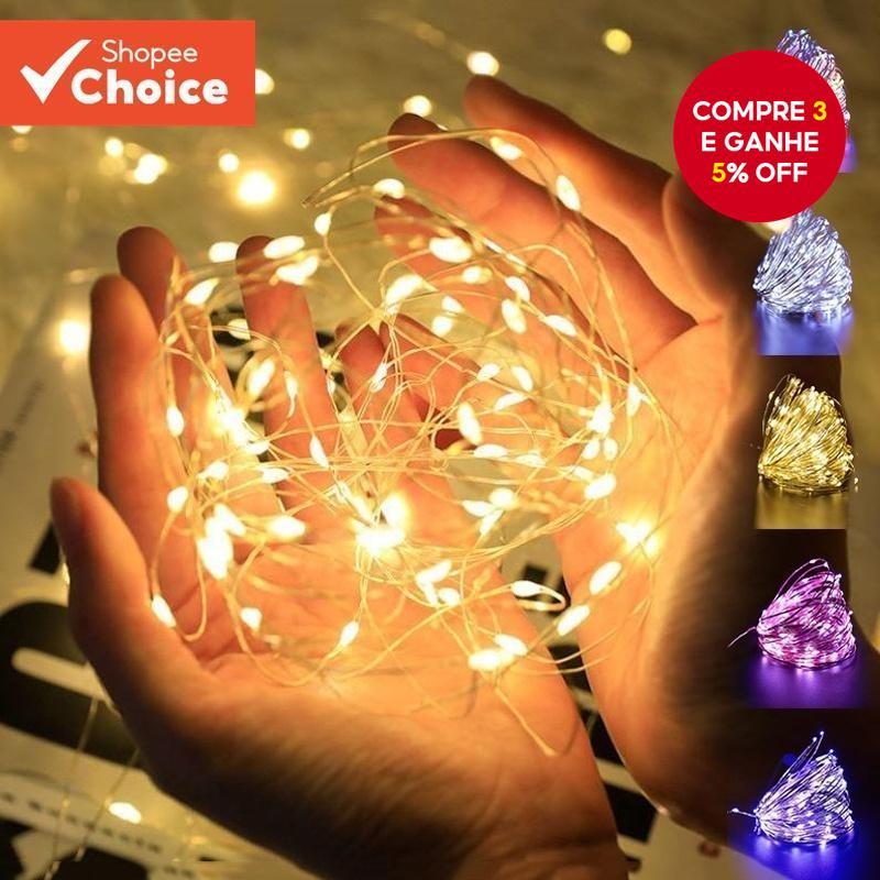 Luzes De Fadas LED De Fio De Cobre De 1/2/3 M-Mini Cordas De Luz Para Quarto , Casamento , Festa E Decoração De Natal , 