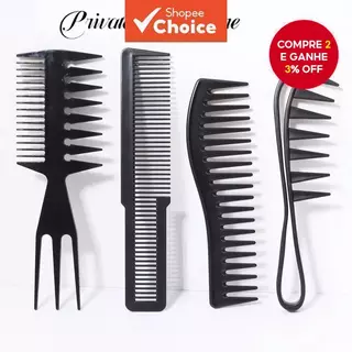 Pente De Cabelo Masculino Dentes Largos De Tubarão Grande Encaracolado Onda Molhada Peruca Grossa Fe