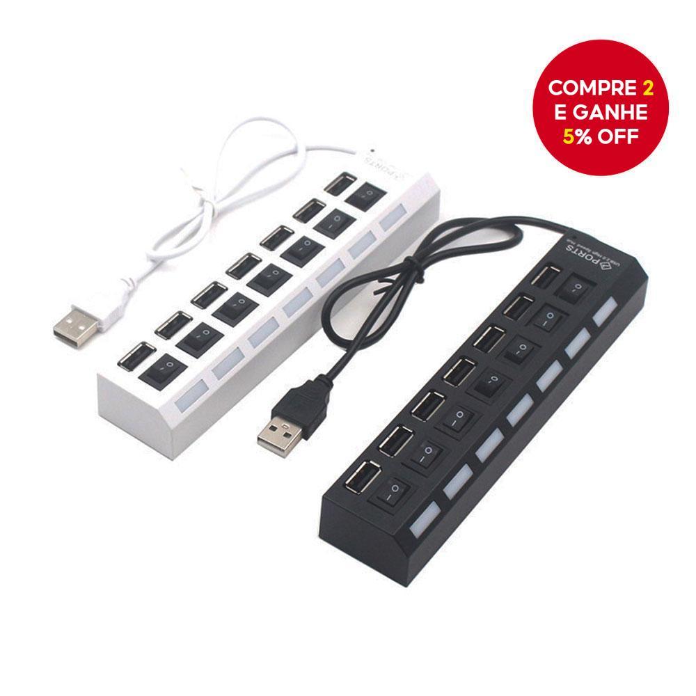 Adaptador De Interruptor Individual Divisor De Hub USB Carregador Liga/Desliga Multialimentado Para Laptop