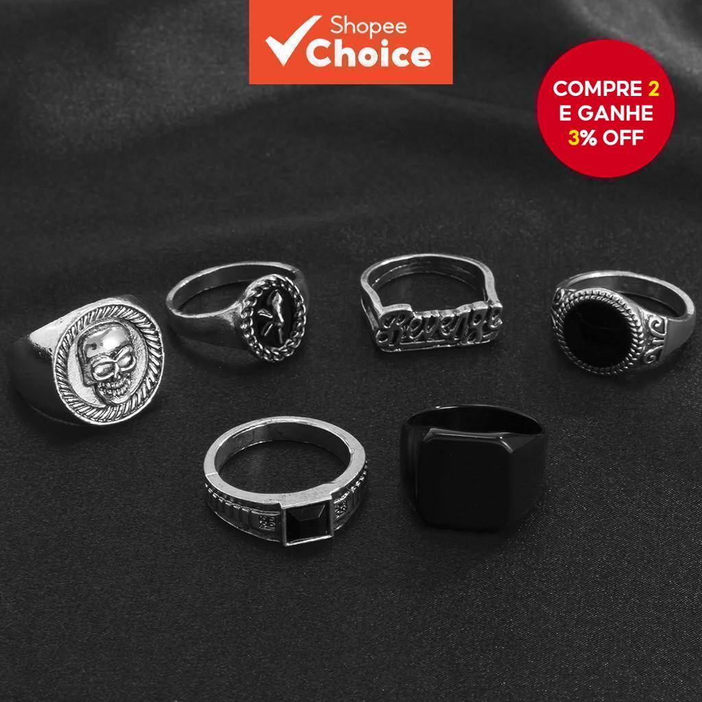 Conjunto De Anéis Para Homens Na Moda Empilhável Mão Jóias Acessórios De Presente Masculino