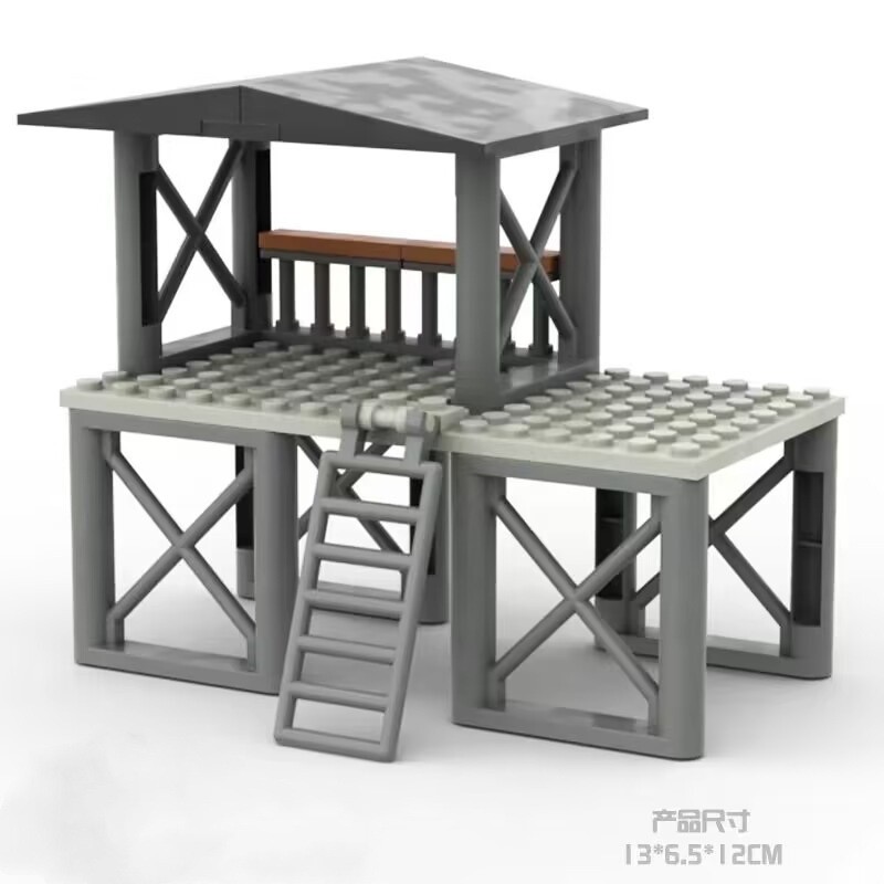 Torre de vigilância da série militar, base, torre de observação, posto de guarda de prisão, brinquedo de montagem de mod