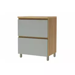 Armário de Cozinha Modulado Balcão Rainha 1 Porta e 1 Gaveta c/ Tampo 70cm Nature/Verde - Nesher
