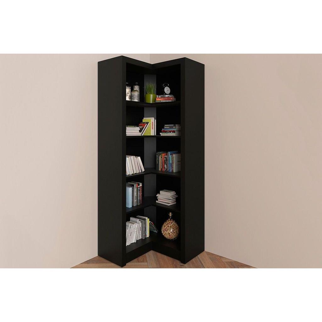 Modulado de Quarto Closet de Canto Oblíquo s/ Portas c/ 4 Prateleiras Aberto ME4132 Preto - Tecno Mobili