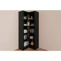 Modulado de Quarto Closet de Canto Oblíquo s/ Portas c/ 4 Prateleiras Aberto ME4132 Preto - Tecno Mobili
