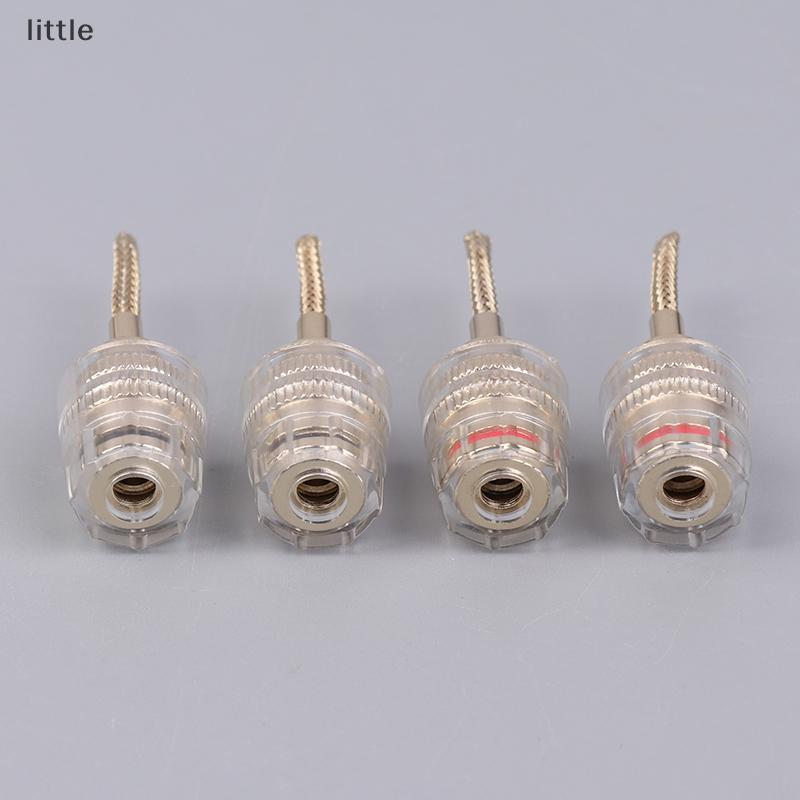 [FSP] 2/4 Unidades 4 Mm Banana Fêmea Para 2 Pino Conector Adaptador De Cabo HIFI Plugue Trançado Fio De Cobre Soet BR