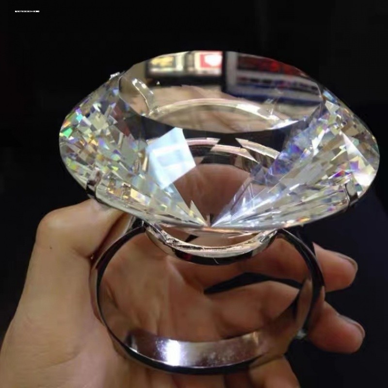Imitação de cristal Oversized anel de diamante diamante grande anel conjunto de casamento adereços proposta do dia dos n
