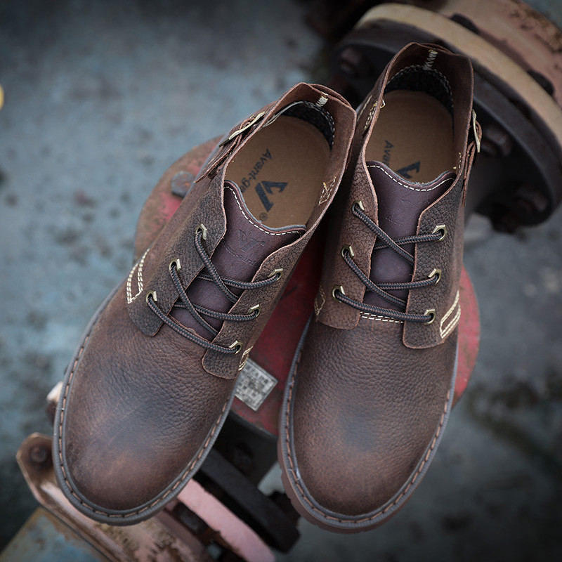 Botas masculinas britânicas de couro genuíno Martin botas curtas de couro Retro botas gerais respirável botas de motocic