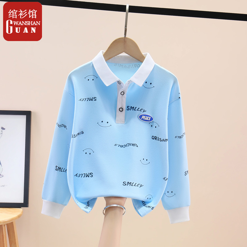 Meninos moletom primavera crianças camisa polo primavera outono puro algodão 2026 novo estilo de manga comprida camiseta