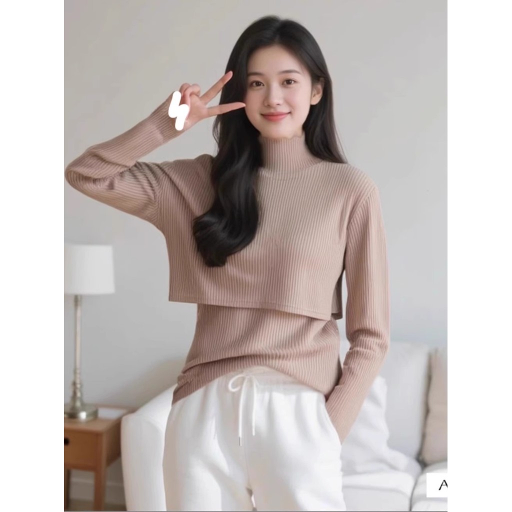 Fat mm Plus Size Roupas Femininas Primavera Período de Enfermagem Roupas Top Roupas de Primavera Outing Hot Mom Wear Tre