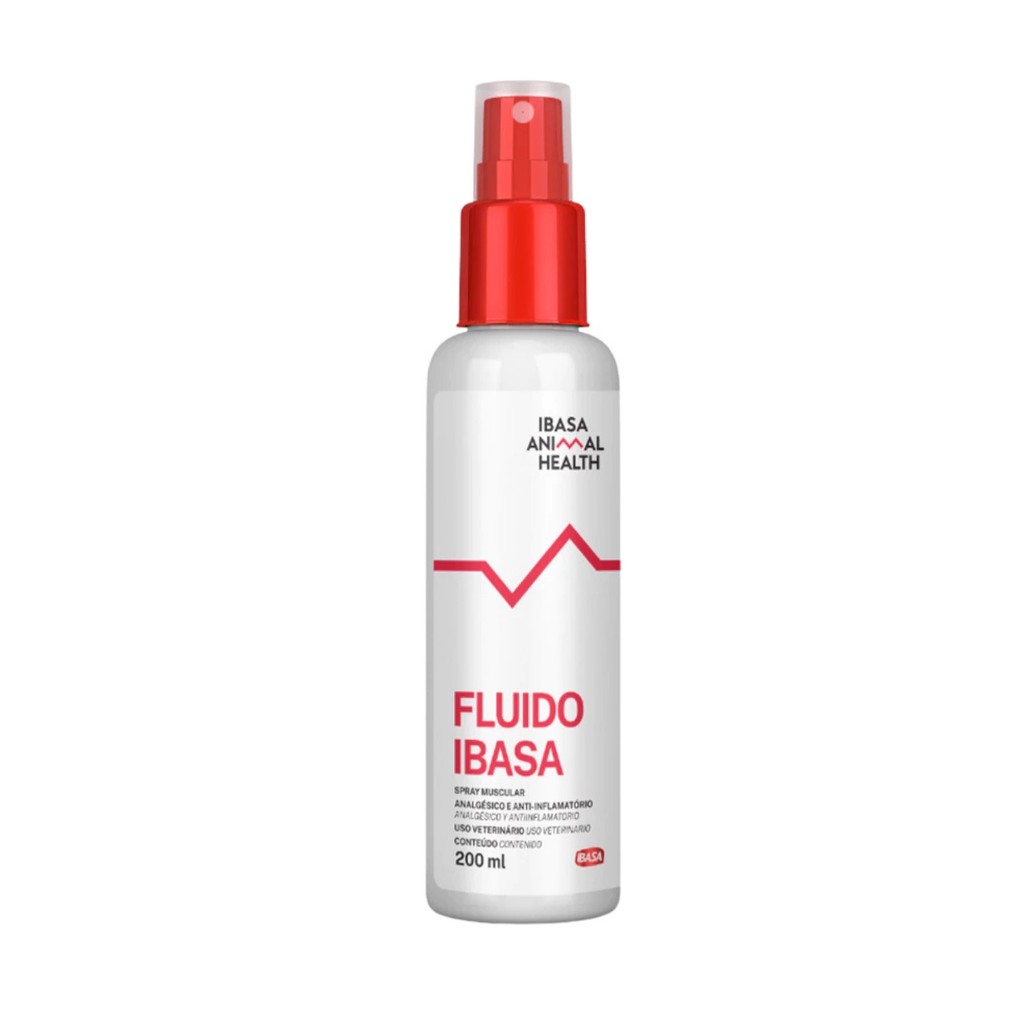 Fluido Ibasa 200ml Spray Muscular Anti-Inflamatório Veterinário