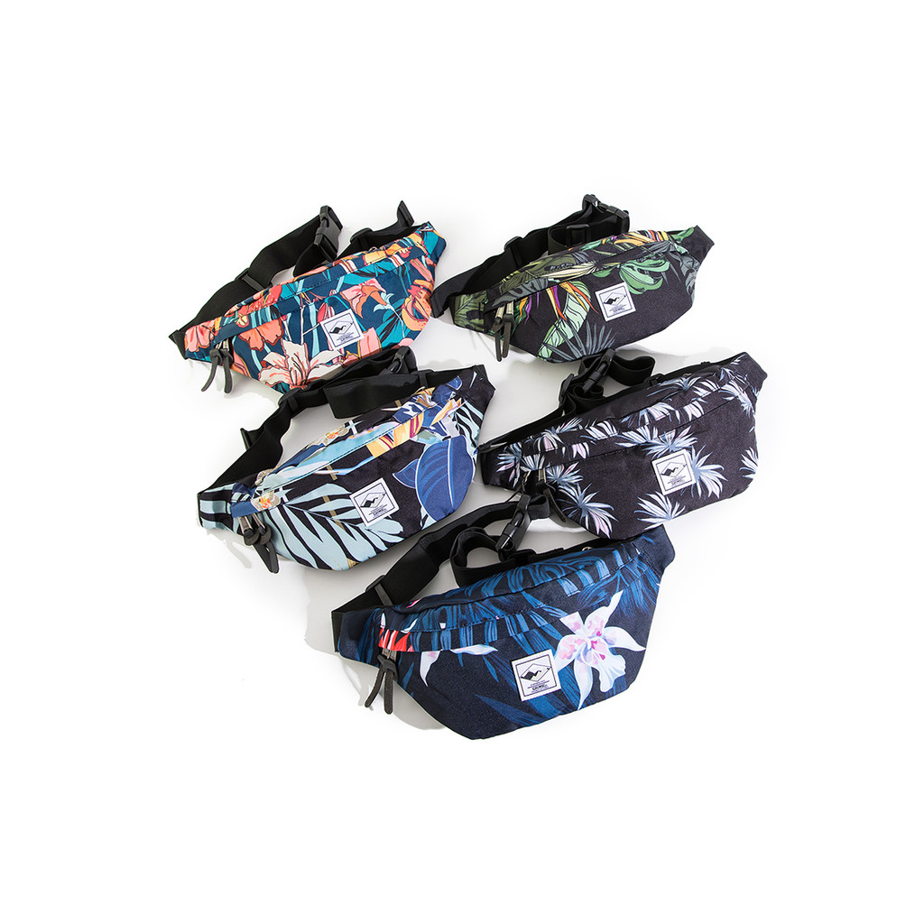 Moda masculina feminina bolsa de cintura Tropical floresta Tropical folha lazer esportes multifuncional saco peito único