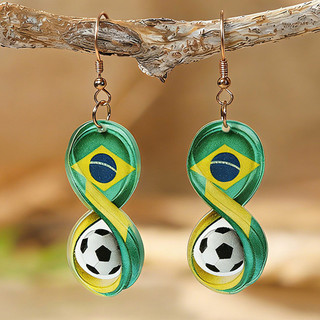 Brincos de Futebol 2026, Brincos da Seleção Brasileira para Mulheres, Acessórios de Brincos de Acrílico Esportivos Estil