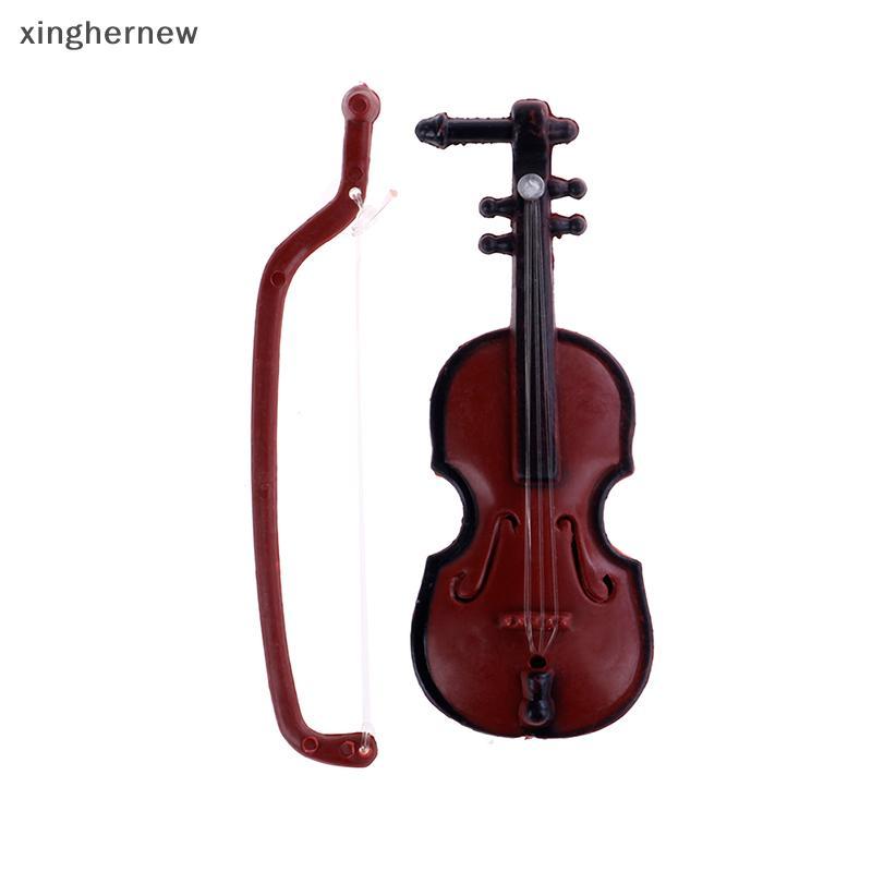 xinghernew 1Pc mini Casa De Bonecas De Violino De Plástico Para Instrumento Musical Decorativo 8.5 * 3.2 Cm XHW