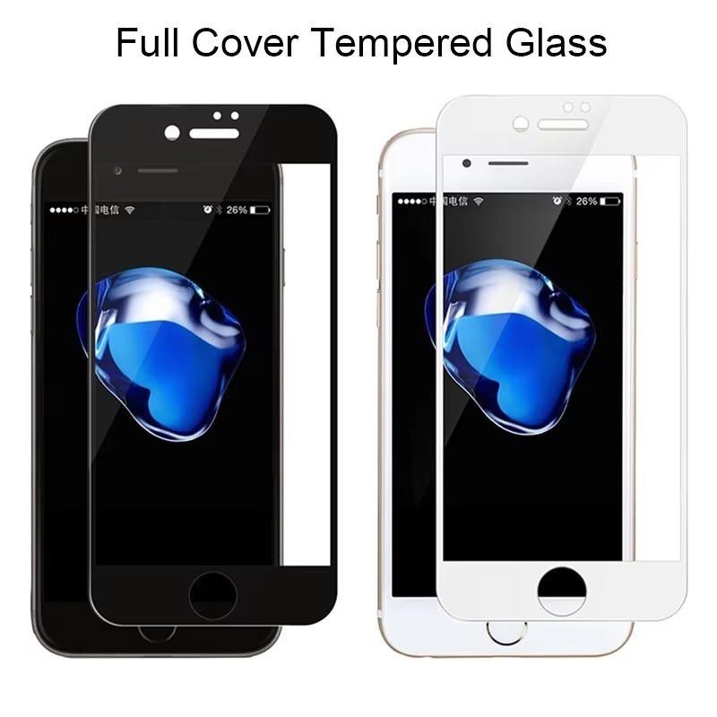 3 Unidades De Vidro Temperado Para iPhone 8 7 6 6s Plus HD Black Edge Protetor De Tela Transparente SE 2020 2022 8Plus 7