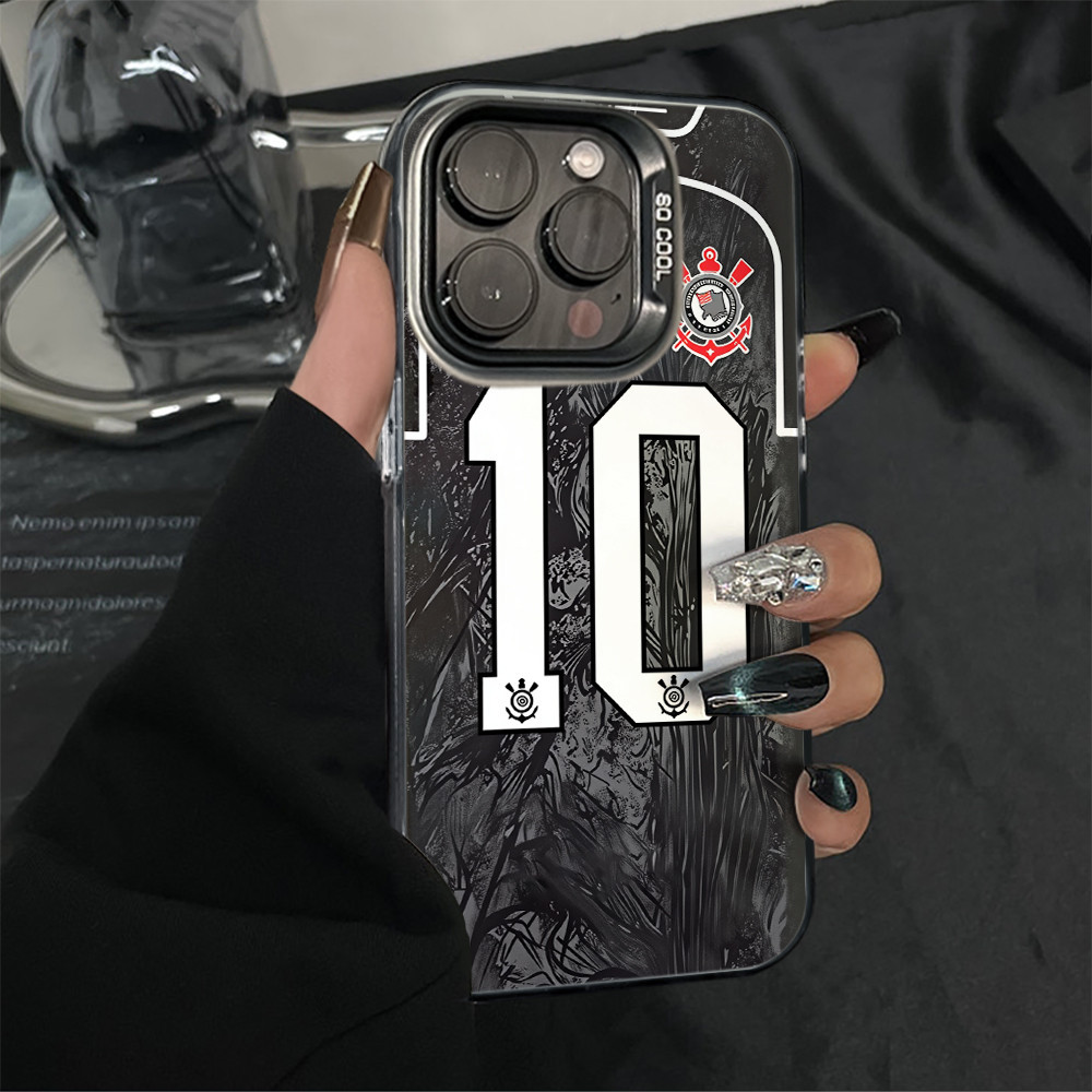 Padrão de camisa texturizada em fundo preto. iPhone 17 11 12 13 15 14 16 Pro Max XR XS Max Capa TPU choque