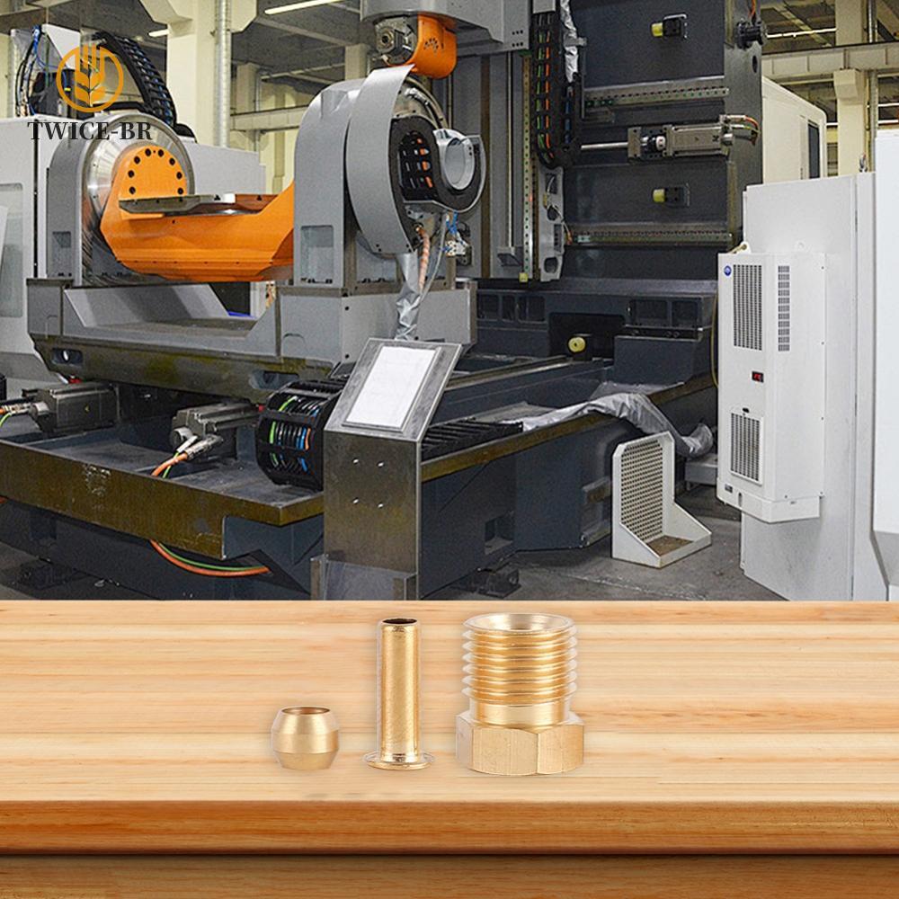 Latão Para Kit De Montagem De Lubrificação CNC M8 M10 Conjunto De Manga De Virola De Cone Duplo