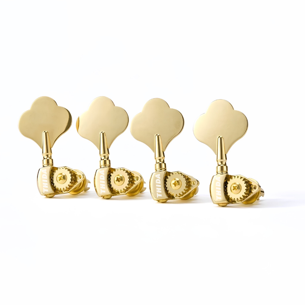 Tarraxas Profissinais Jazz Bass Vintage Dourada Thida Contra Baixo C/ 4 Cordas 4R Engrenagem Aberta
