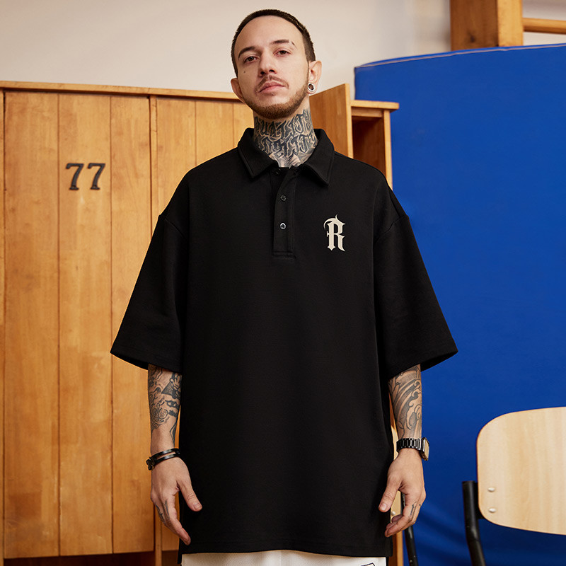 Street Wear Plus Size Roupas Masculinas Gola Reversa Gorda Algodão Puro Simples All-Match Solto Plus Fat Plus Camisa POL