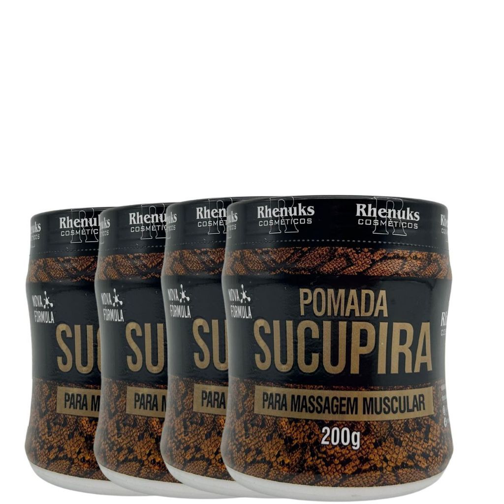 Rhenuks Cosméticos Kit 4 Cremes Sucupira 200g Para Massagem Corporal