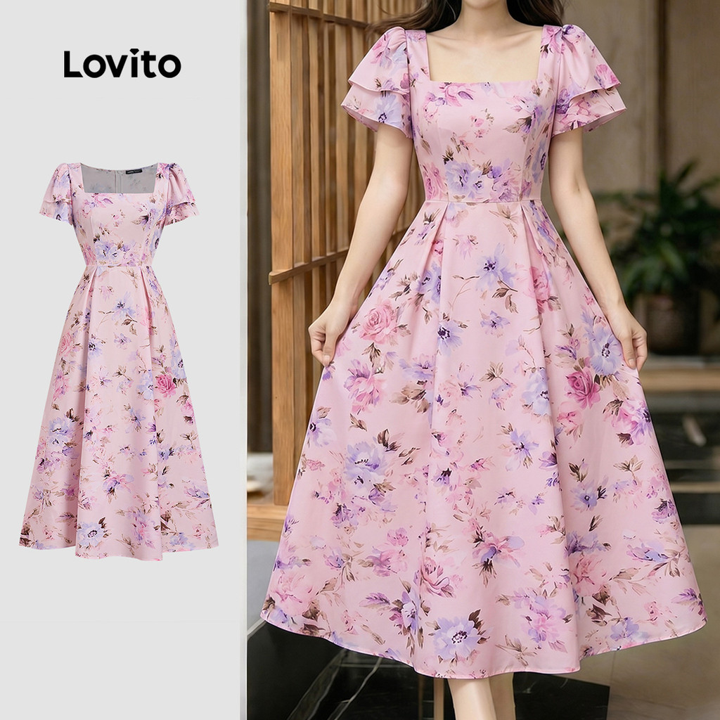 Lovito Elegante Vestido para Primavera/verão para Mulheres L178ED464