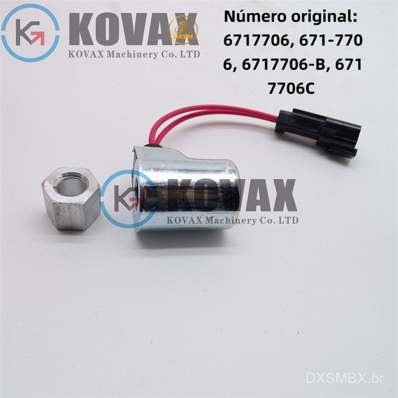 Bobina Solenoide 6717706 para Carregadeira Bobcat A220 A300 S220 S250 T190 T200 T250