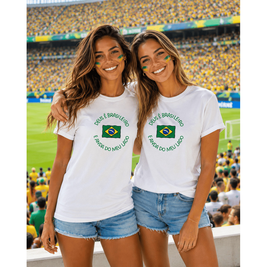 Camiseta Feminina Copa Seleção Brasileira Brasil Algodão Macio