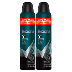Kit 2 Antitranspirante Aerosol Rexona Men Invisible 250ml