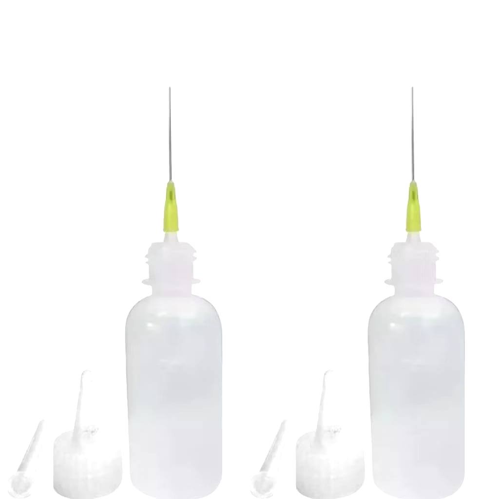 Kit 2 Dispenser Frasco Recipiente Plástico para  Líquido Álcool Isopropílico Fluxo Solda Limpa Vidros 50ML