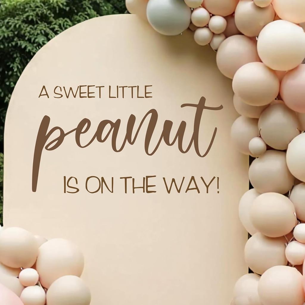 A Little Peanut is On The Way Baby Shower Decorations - A Sweet Little Peanut Decal Sign, First Birthday Decorations for