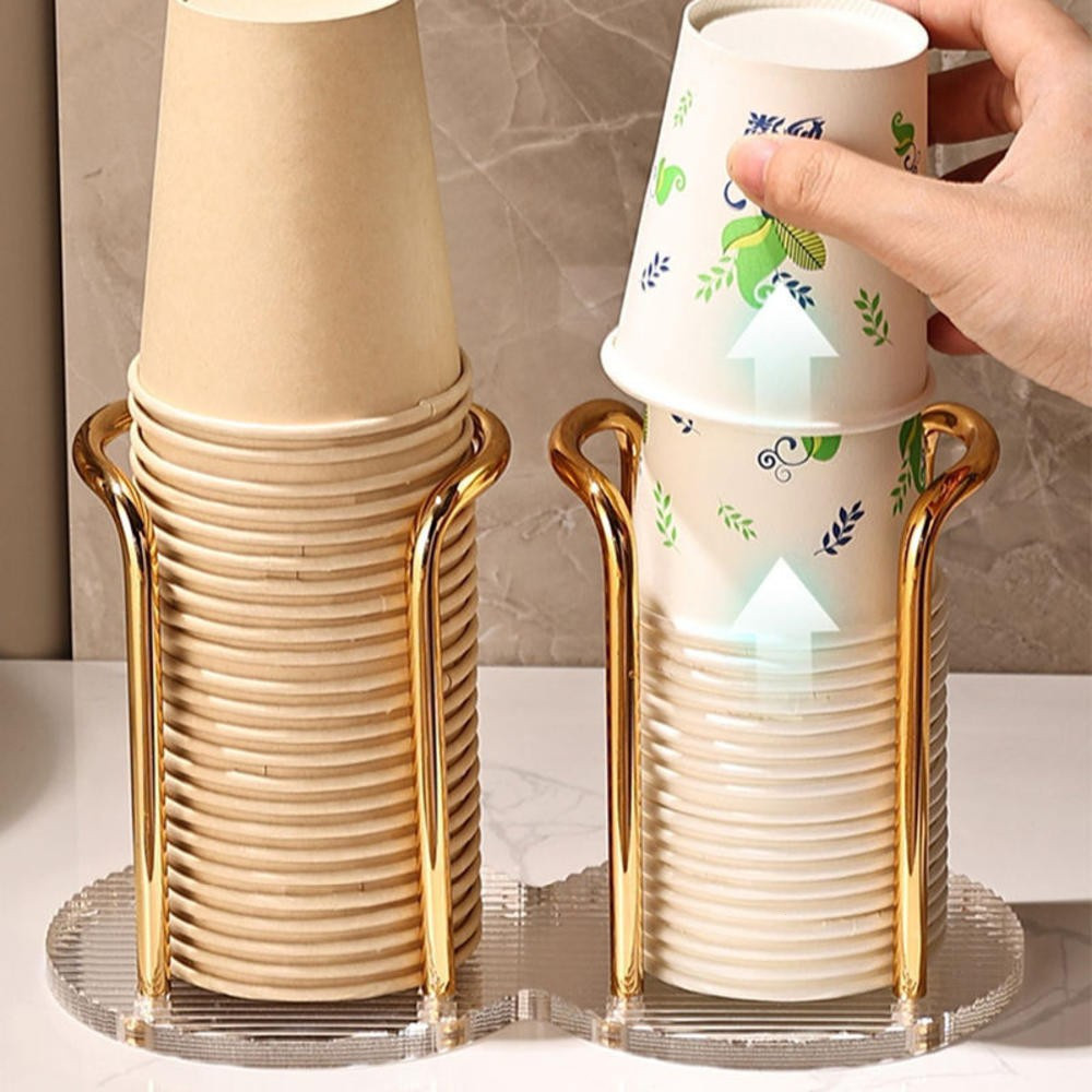 [Envio em 24 horas] Porta-copos descartável dourado, adequado para água e bebidas de chá.