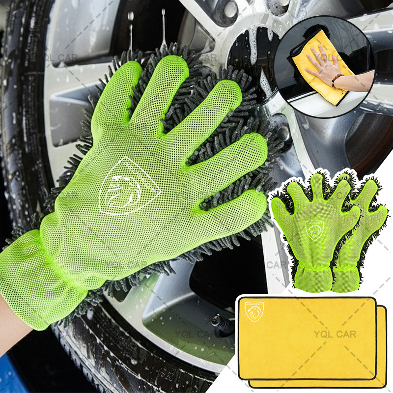  Luvas Macias E Grossas Para Lavagem De Carro , Fácil Limpeza , De Toalha Peugeot 206 207 208 306 307 308 407 408 508 2