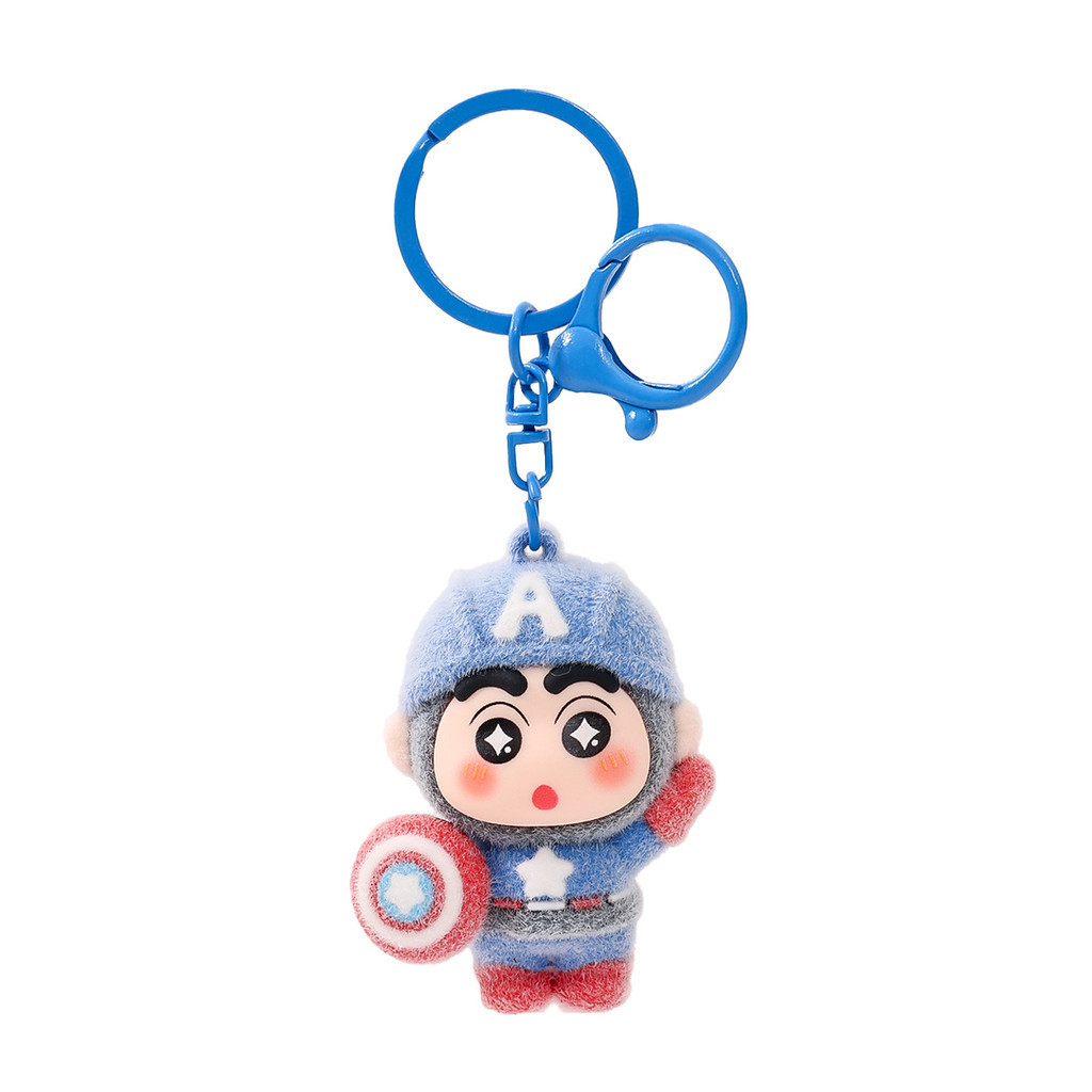Pingentes para bolsas, pendentes flocados, pequenos presentes, chaveiros da série Shin-chan, bonecos de anime para amigo