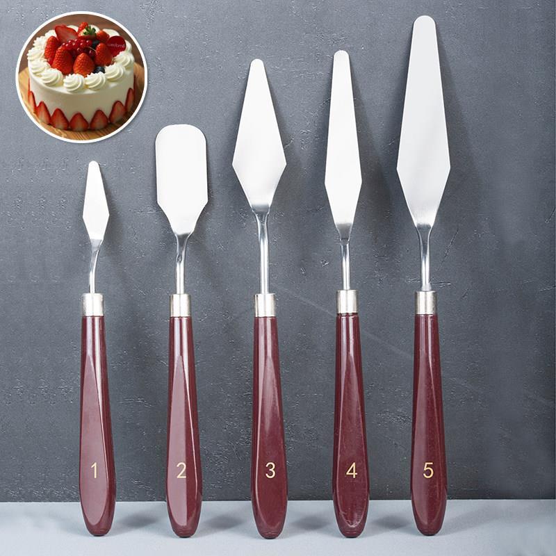 Espátula espátula bolo pequeno creme espátula espátula beijo faca decoração ferramenta de cozimento conjunto de 5 peças