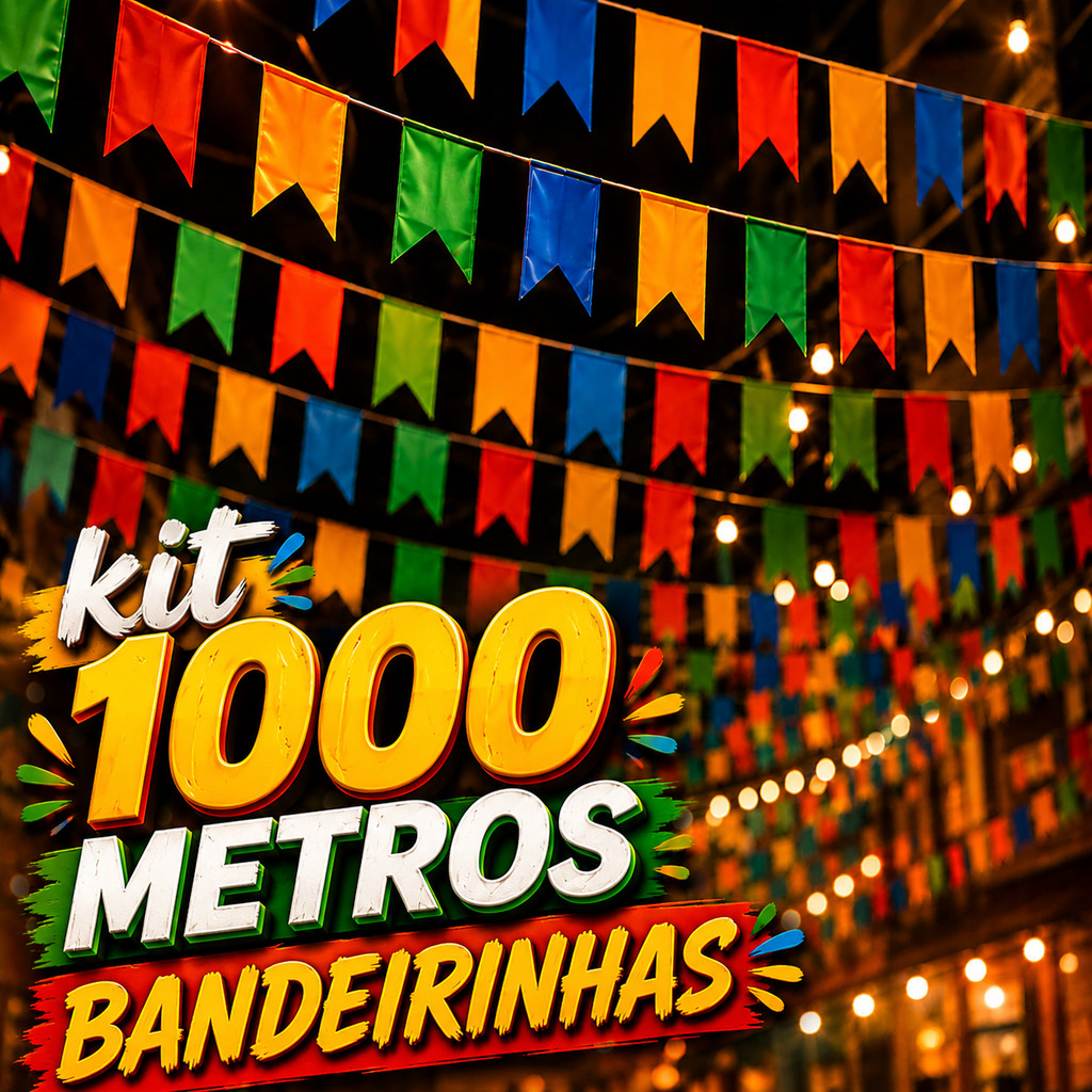 1000 Metros Bandeirinhas Festa Junina / São João em Plástico Papel Seda Colorido Resistente Água
