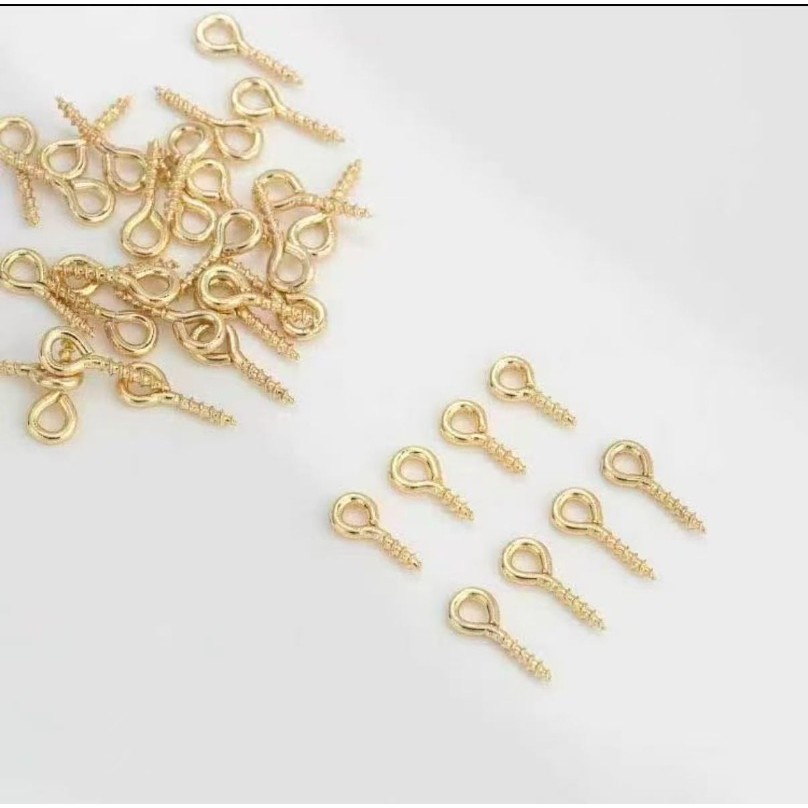 Mini Pitão Rosqueável Dourado/prata 100 Pcs -- 4*8mm/5*10mm